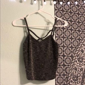 Black cropped tank top